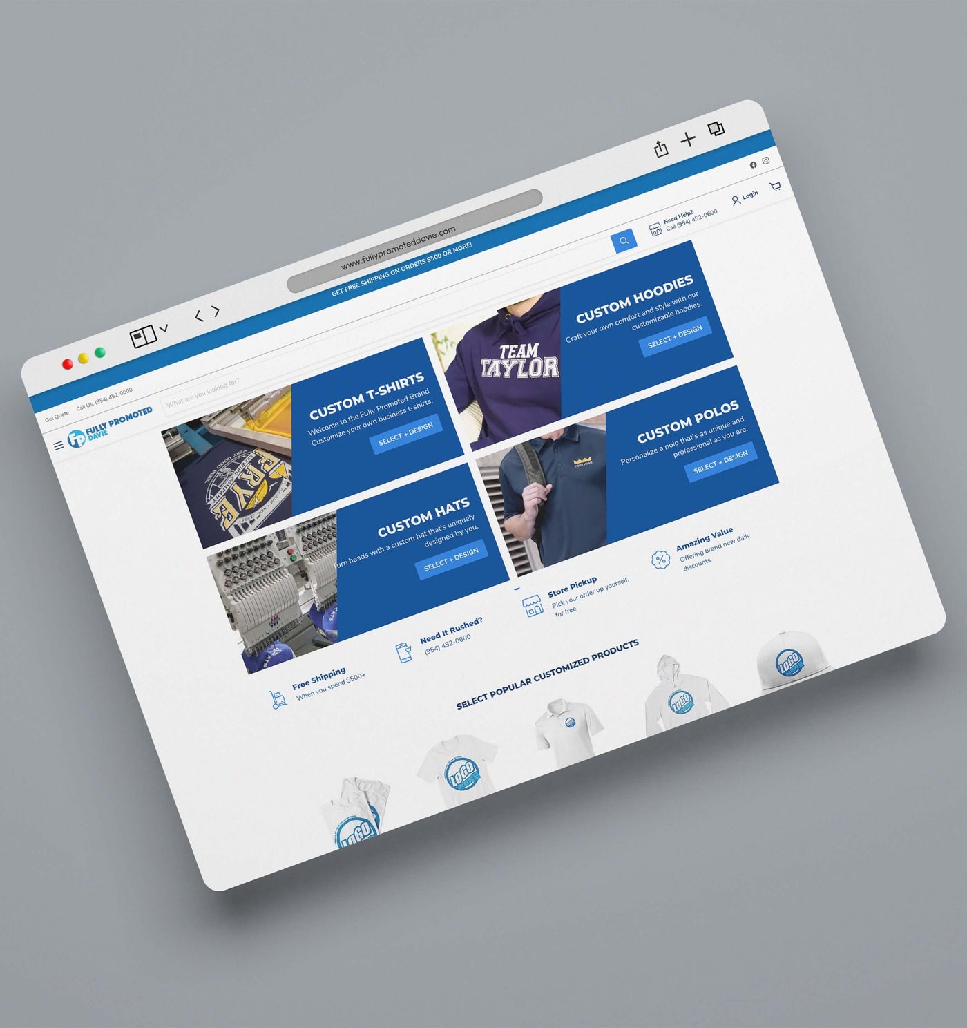 Custom Apparel, Embroidery, Screen Printing and Promotional Shopify store built by Dimelo 2Live.